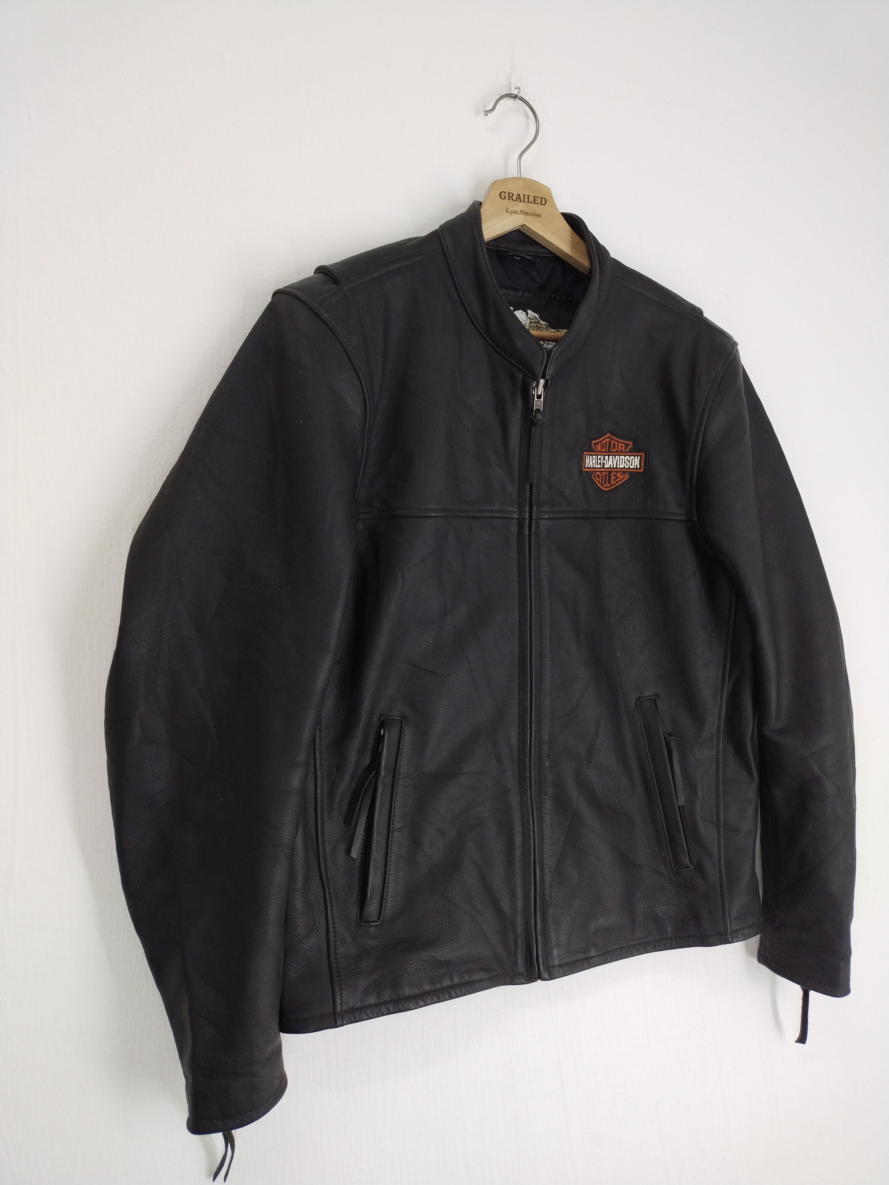Harley Davidson VINTAGE HD-378 SMALL LOGO LEATHER JACKET Size US M / EU 48-50 / 2 - 5 Thumbnail