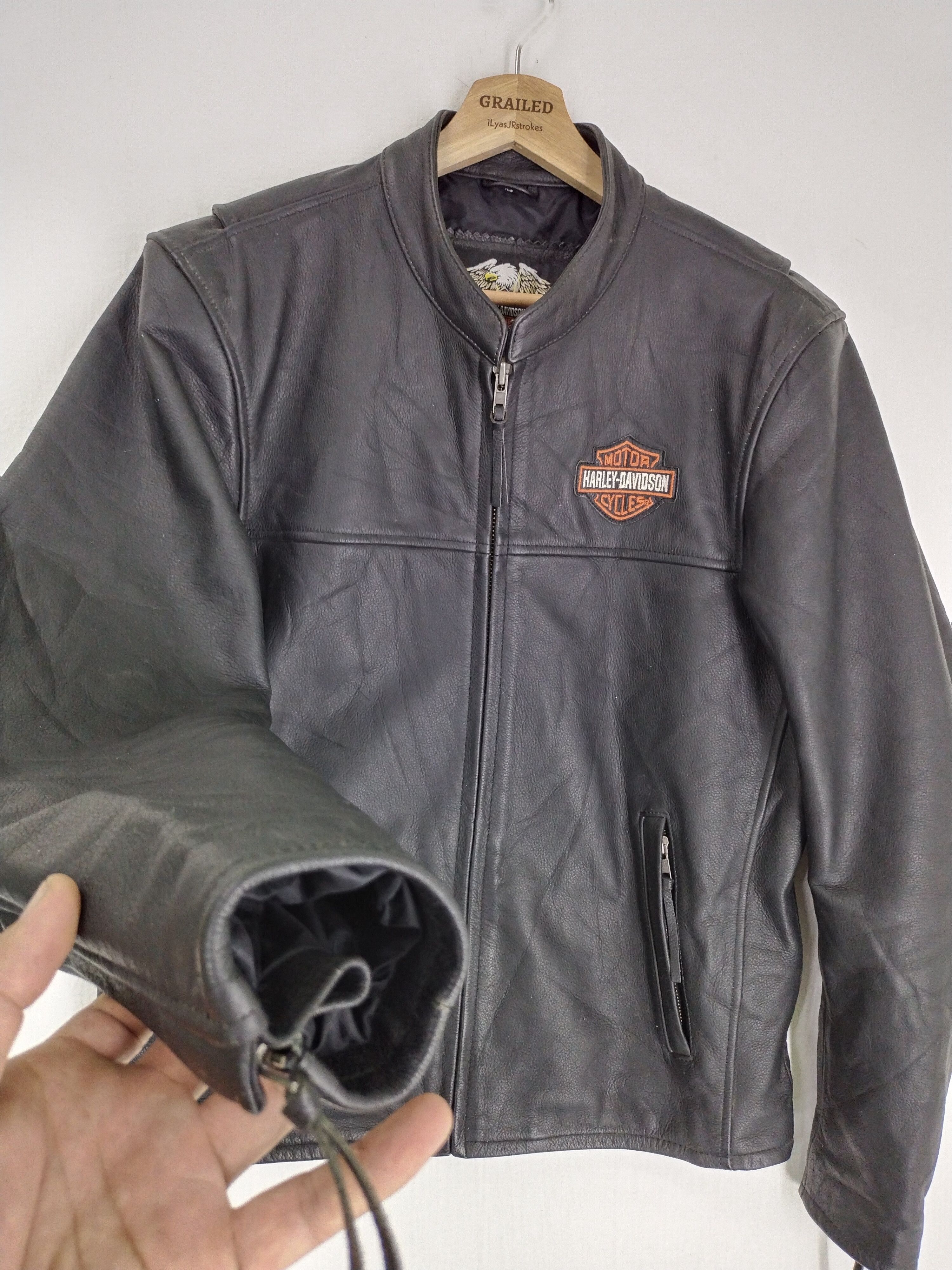 Harley Davidson VINTAGE HD-378 SMALL LOGO LEATHER JACKET Size US M / EU 48-50 / 2 - 11 Thumbnail