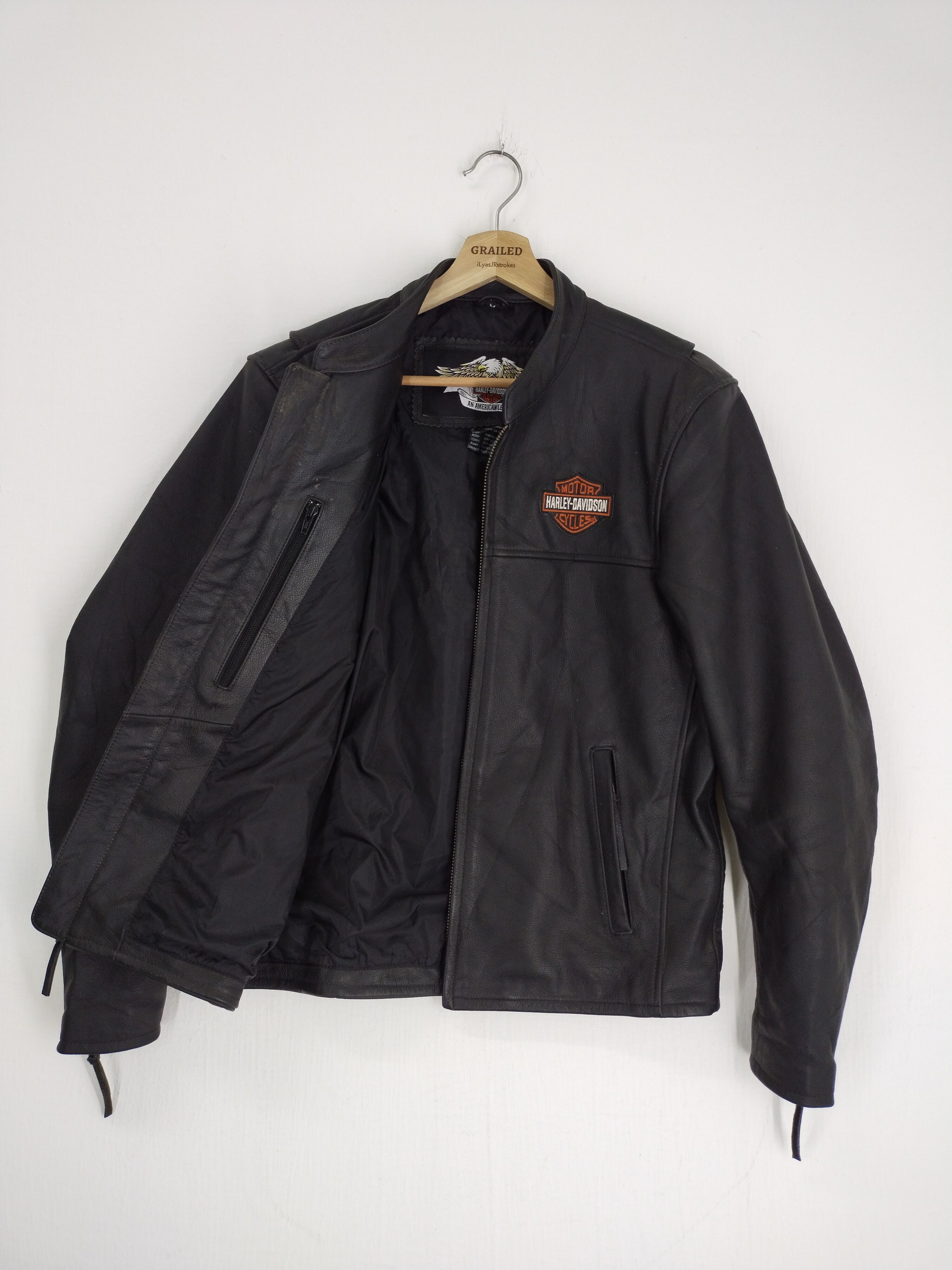Harley Davidson VINTAGE HD-378 SMALL LOGO LEATHER JACKET Size US M / EU 48-50 / 2 - 6 Thumbnail