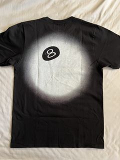 Vintage New Stussy White Skull 8 Ball Tee T-Shirt Large