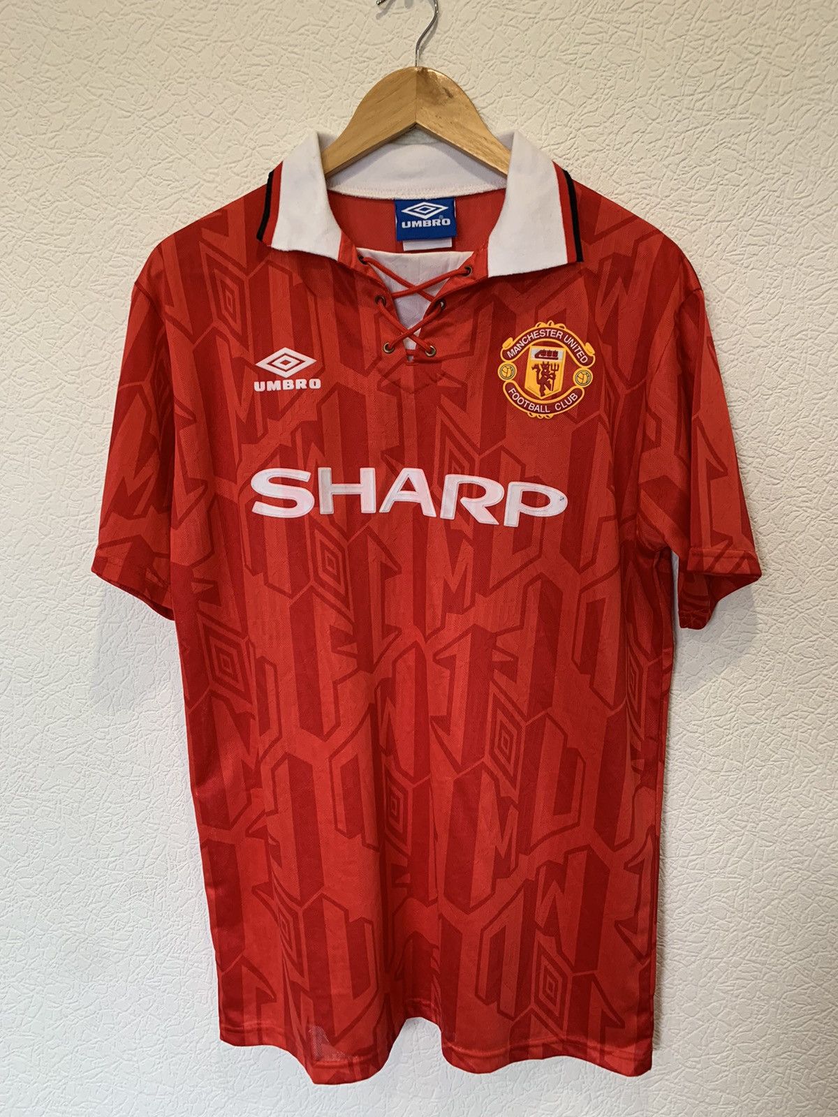 Maillot Manchester United 1996 – Umbro Rouge Domicile – Taille Enfant XS – Vintage
