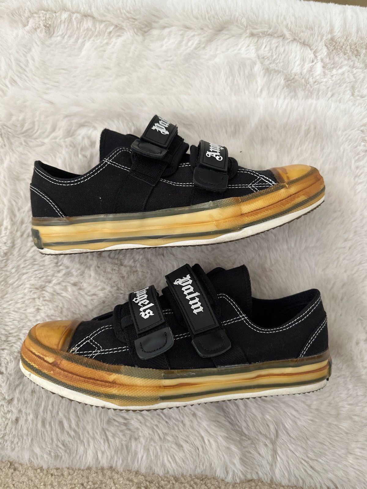 Sneaker Store Palm Angels Men's Beige Velcro Vulcanized