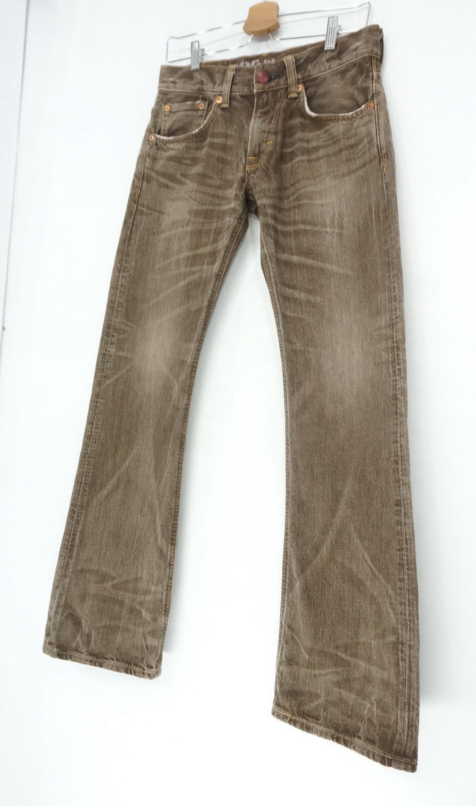 Edwin 🔥 Flare Vintage EDWIN 503 Japan Distressed Brown Jeans W30 Size US 30 / EU 46 - 2 Thumbnail
