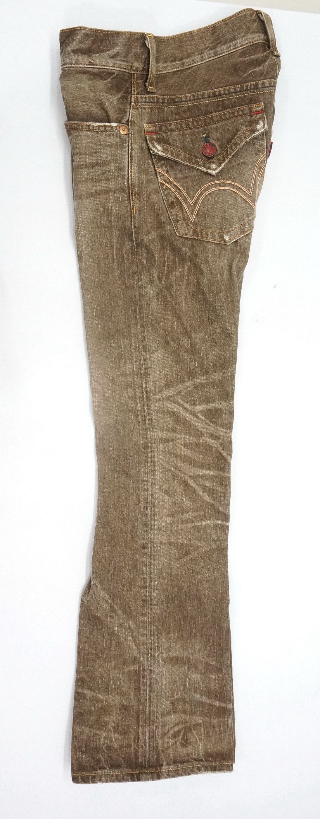 Edwin 🔥 Flare Vintage EDWIN 503 Japan Distressed Brown Jeans W30 Size US 30 / EU 46 - 4 Thumbnail