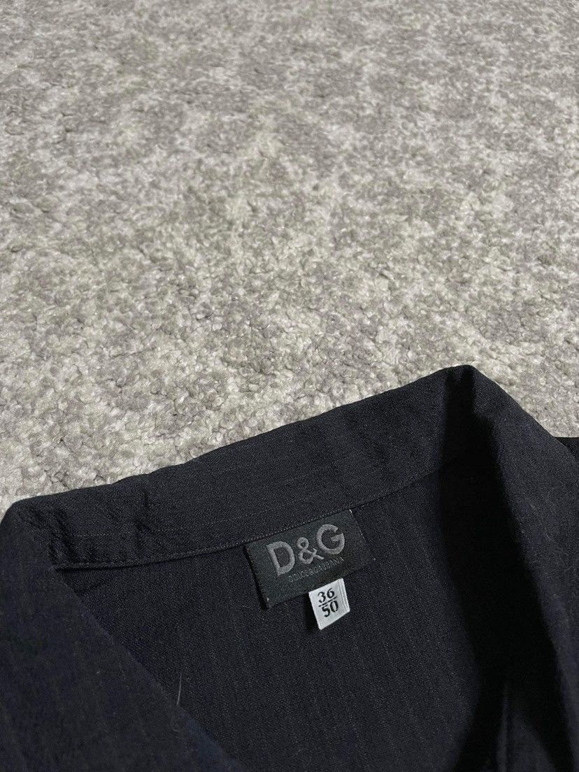 Dolce & Gabbana Vintage Wool Navy Blue Striped Shirt Dolce&Gabbana Size US M / EU 48-50 / 2 - 4 Thumbnail