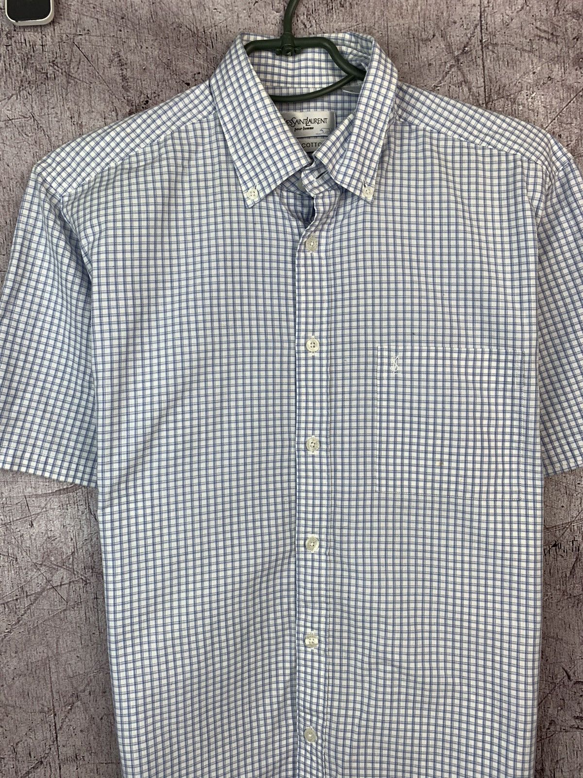 Vintage × Yves Saint Laurent Yves Saint Laurent YSL Vintage Mens Short Sleeve Shirt Size US M / EU 48-50 / 2 - 2 Thumbnail