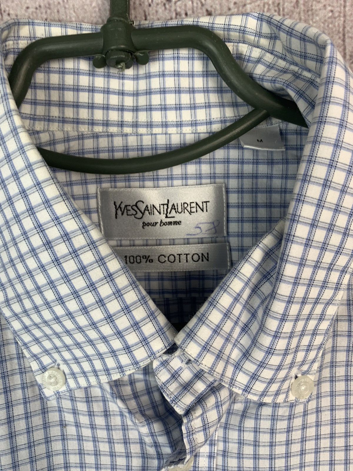 Vintage × Yves Saint Laurent Yves Saint Laurent YSL Vintage Mens Short Sleeve Shirt Size US M / EU 48-50 / 2 - 6 Thumbnail