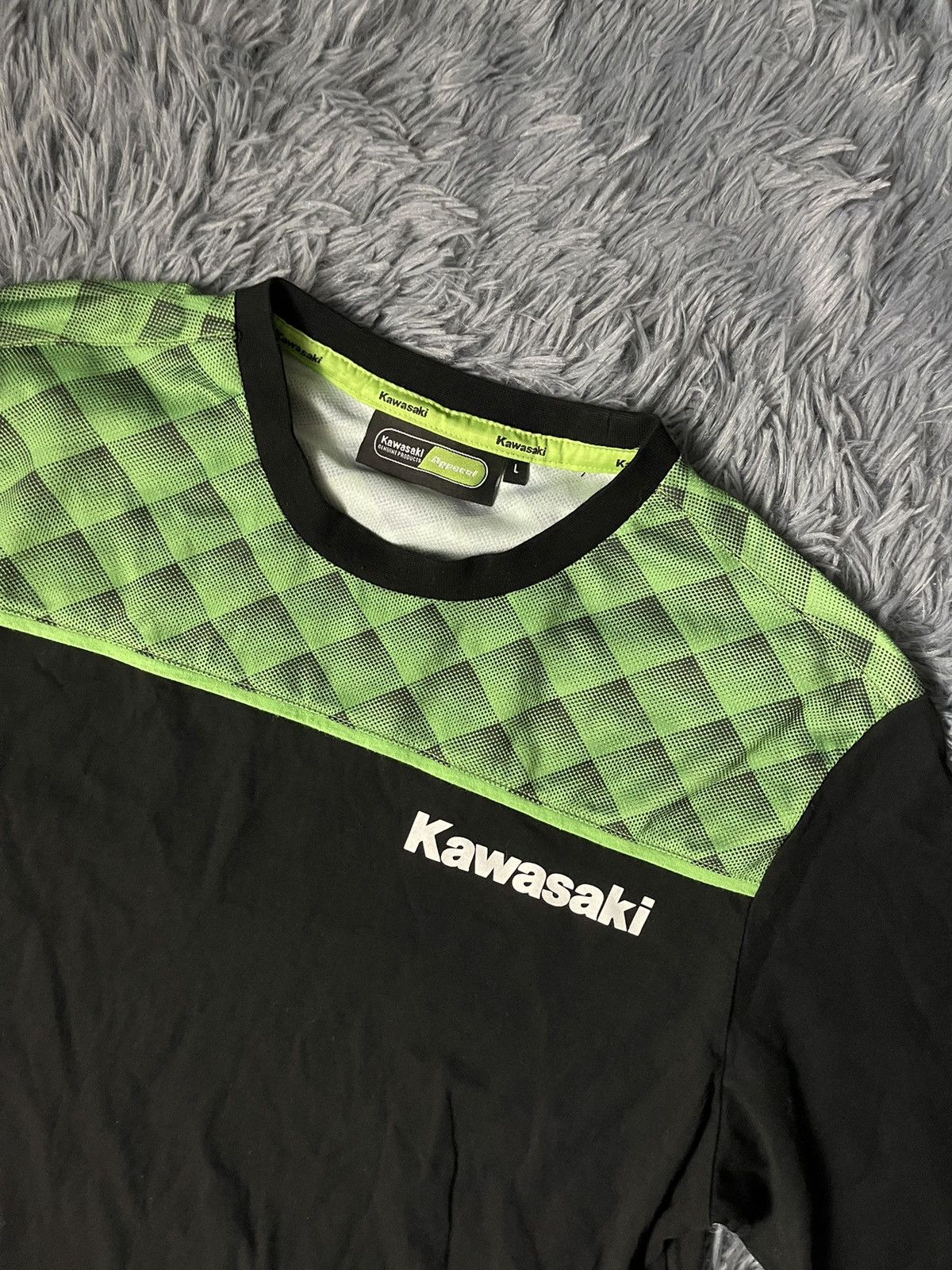 Vintage Kawasaki huge logo Racing Y2K Japanese style t-shirt Size US L / EU 52-54 / 3 - 4 Thumbnail