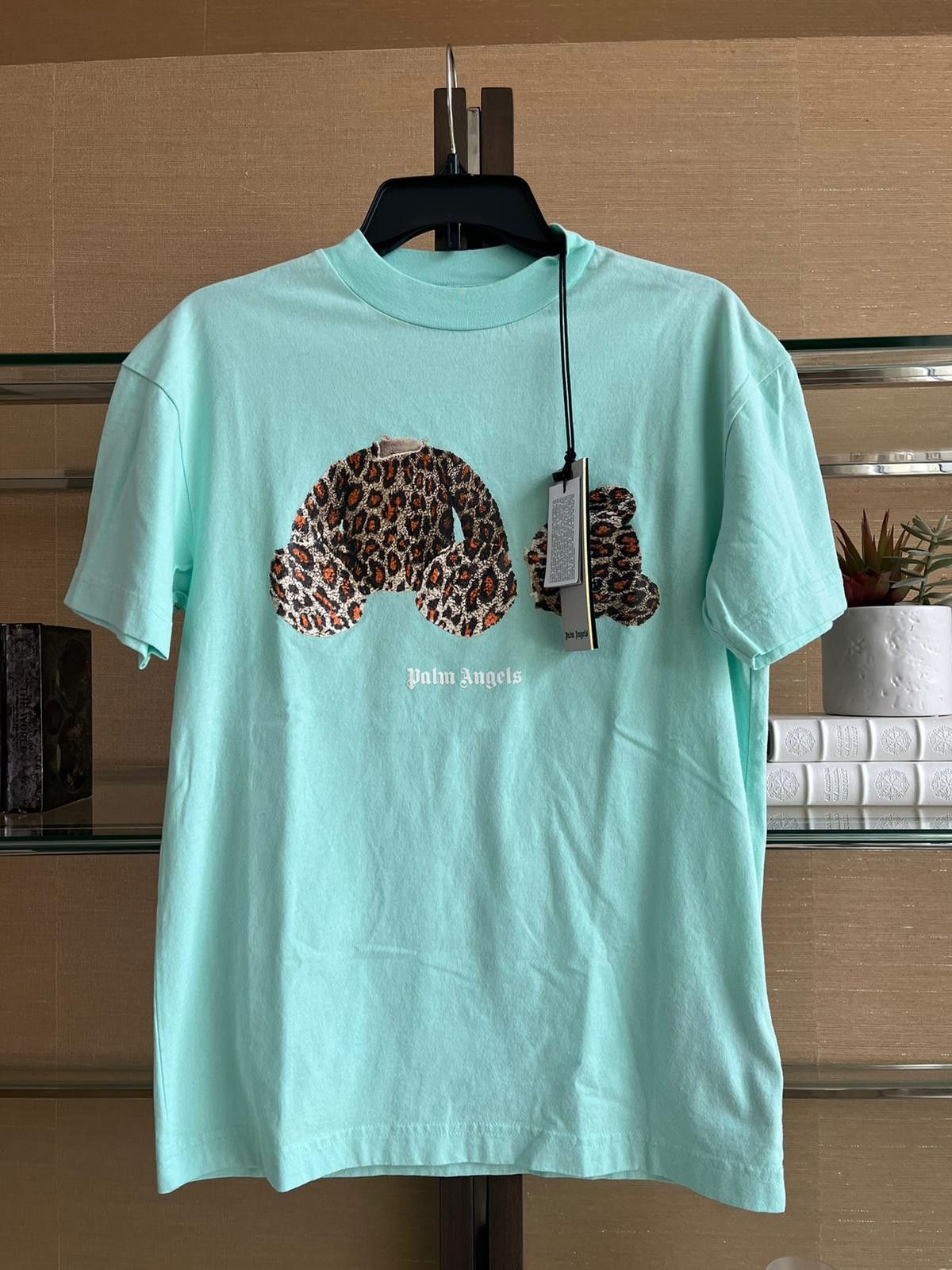 Palm Angels o1rshd1 Kill Bear T-Shirt in Sea Foam / Cheetah Size US XXL / EU 58 / 5 - 2 Thumbnail