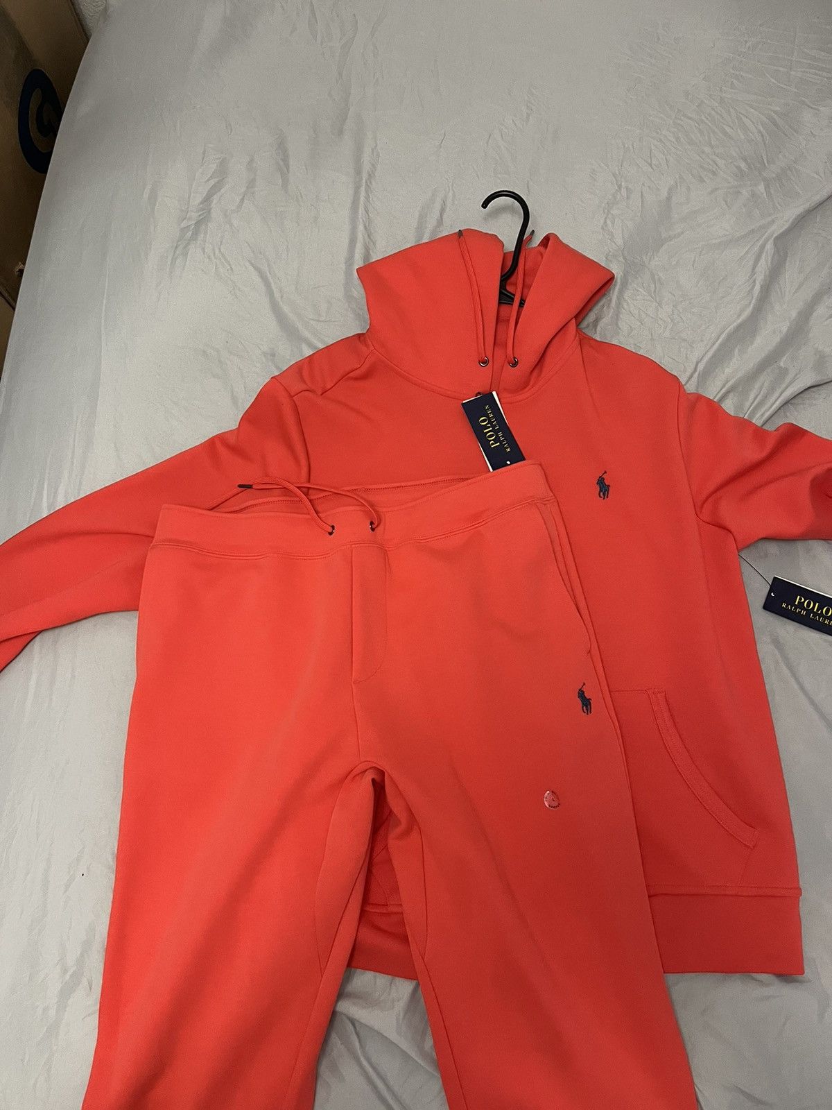 Orange polo sweat suit hotsell