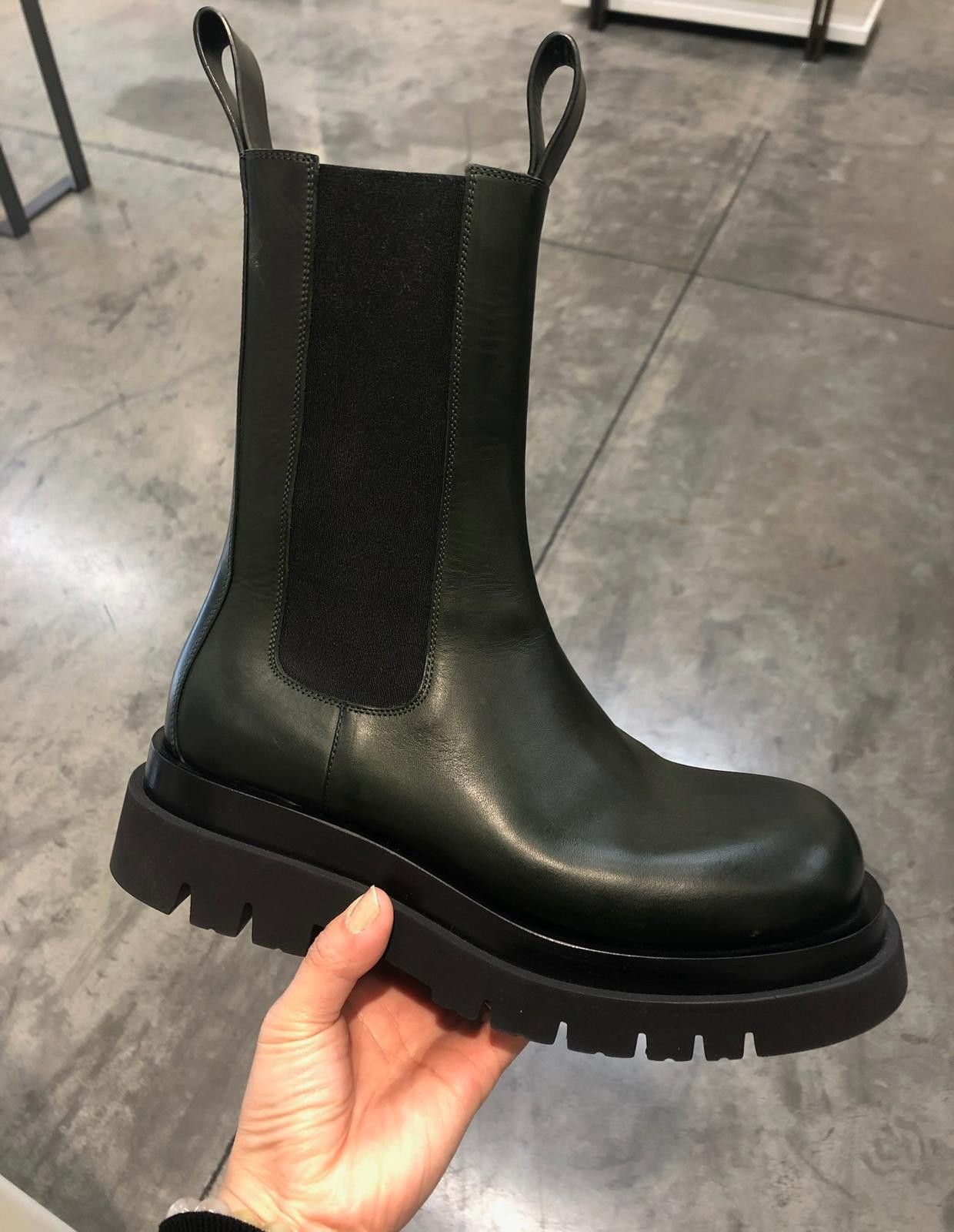 image of Bottega Veneta Bv Lug Boots In Dark Green, Men's (Size 9)