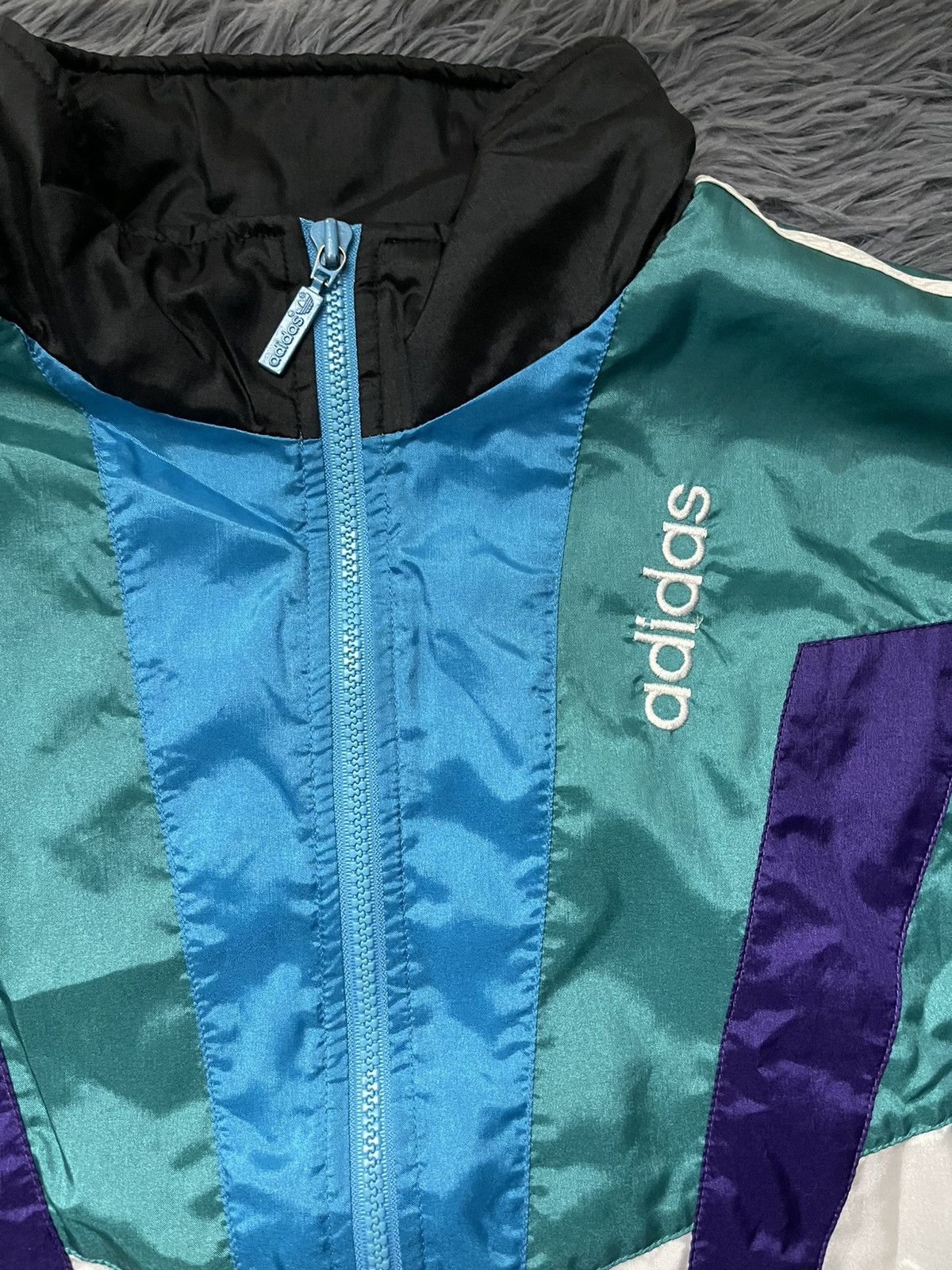 Adidas × Vintage Adidas 80s vintage nylon striped track jacket Size US M / EU 48-50 / 2 - 3 Thumbnail