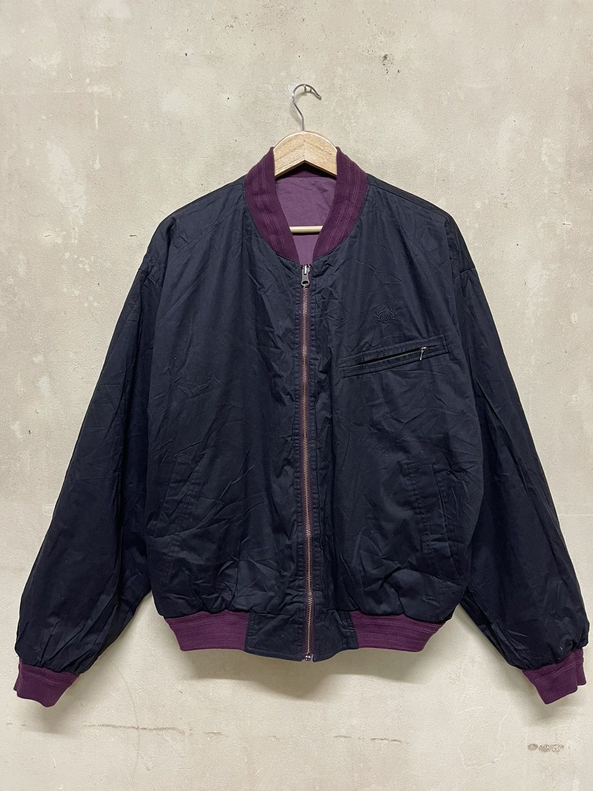 Fred Perry Vintage Fred Perry Reversible Varsity Cotton Jacket Size US L / EU 52-54 / 3 - 11 Thumbnail