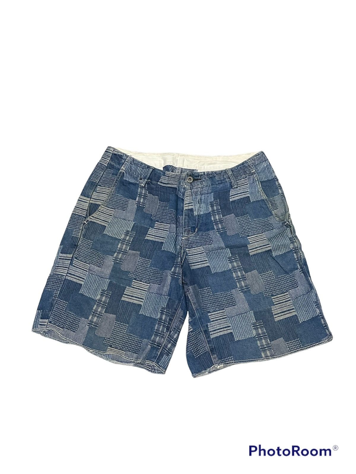 Blue Blue Japan Vintage Red Seam Shorts Sashiko Japan Size US 34 / EU 50 - 1 Thumbnail