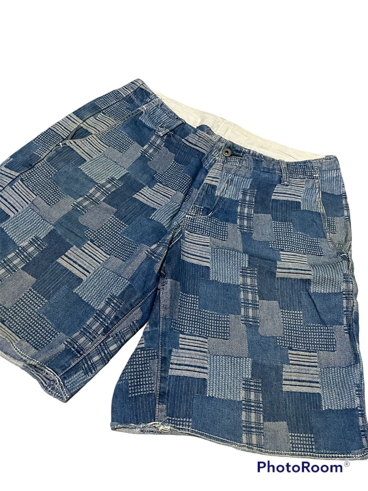 Blue Blue Japan Vintage Red Seam Shorts Sashiko Japan Size US 34 / EU 50 - 2 Thumbnail