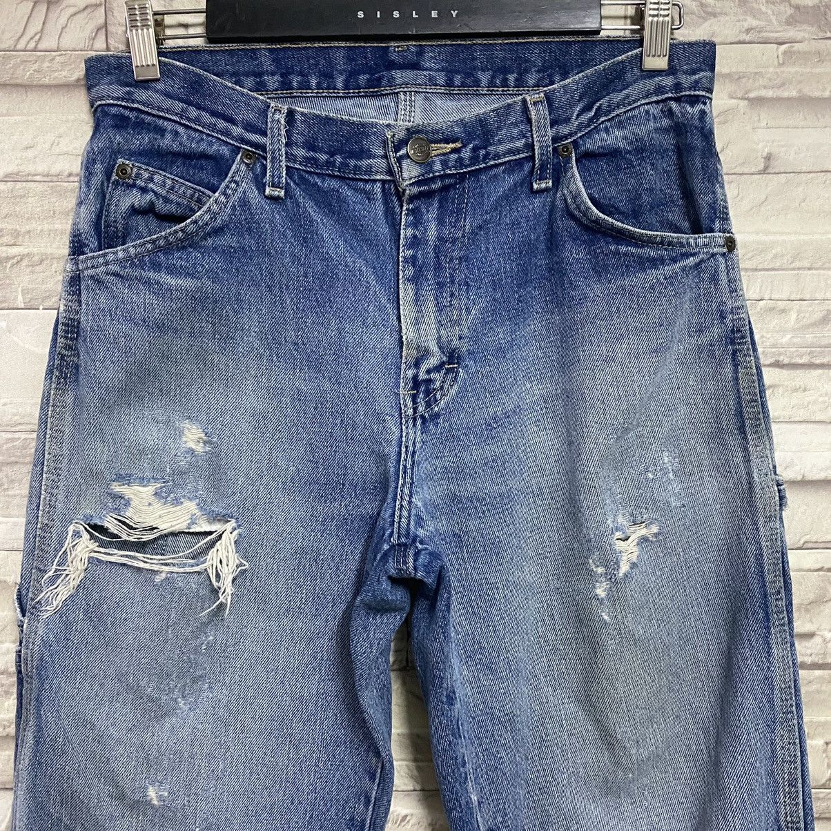 Dickies Vintage Dickies Thrashed Denim Carpenter Pants Size US 31 - 4 Thumbnail