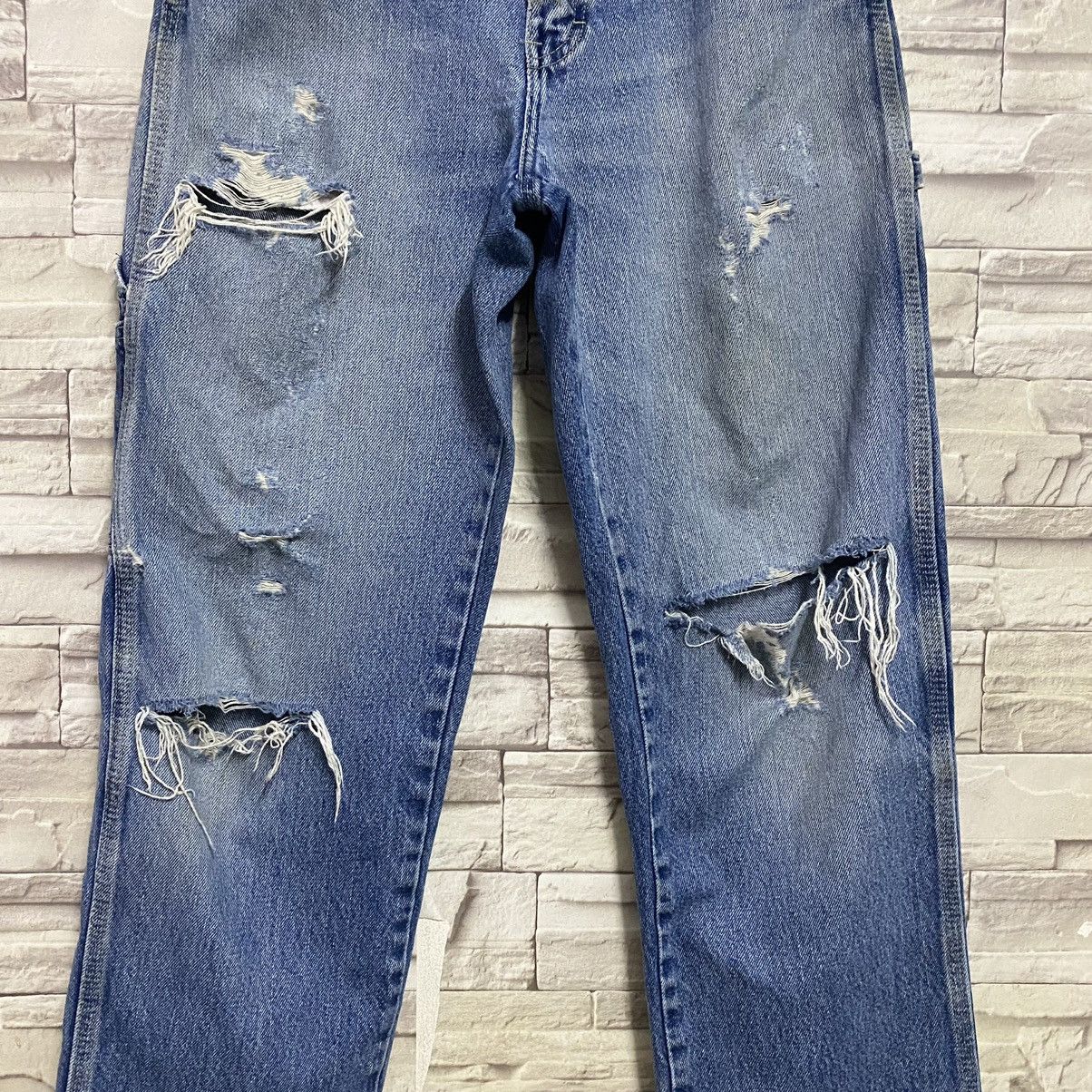 Dickies Vintage Dickies Thrashed Denim Carpenter Pants Size US 31 - 5 Thumbnail