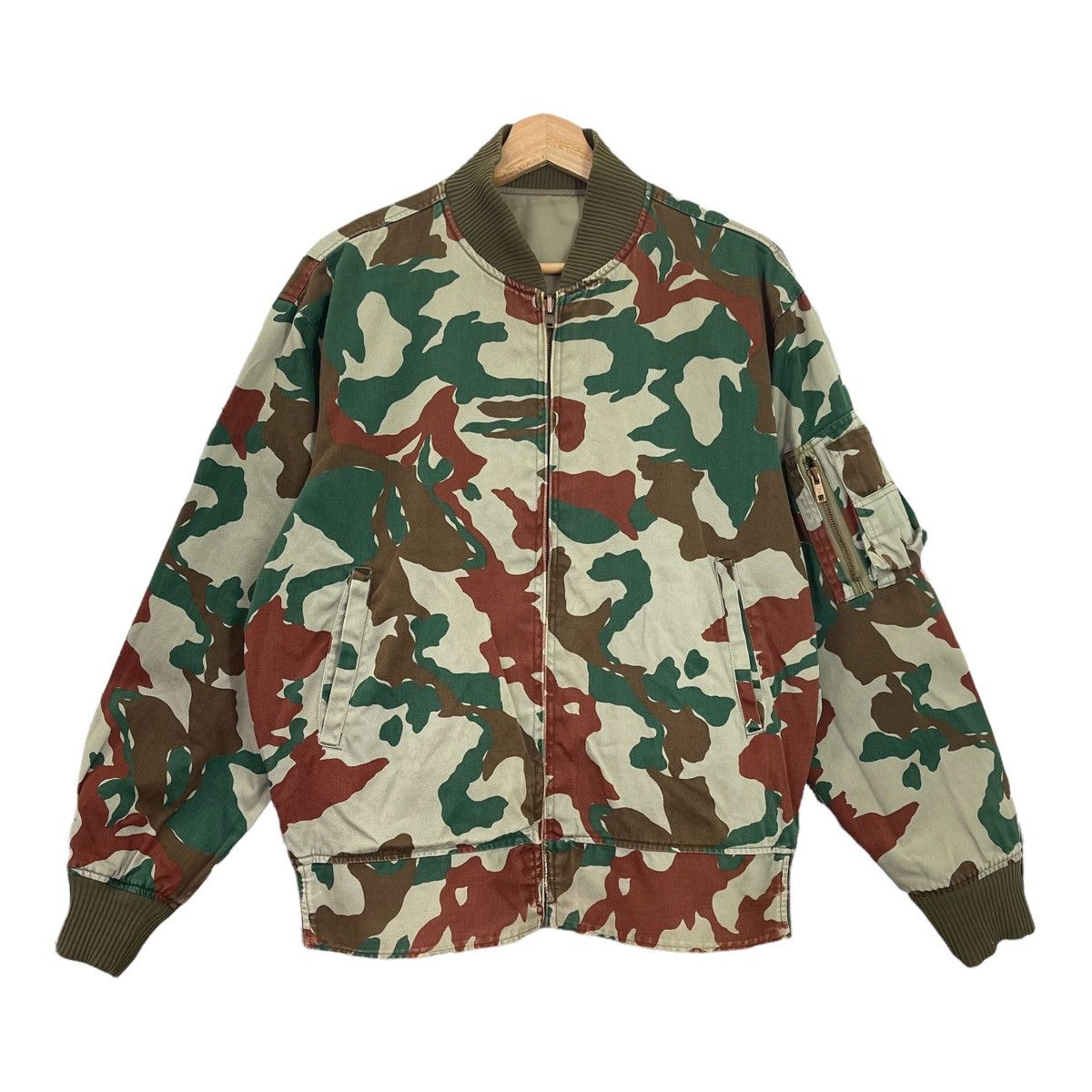 Vintage Vintage Army Style Jacket Riversible Army Jacket Size M Grailed