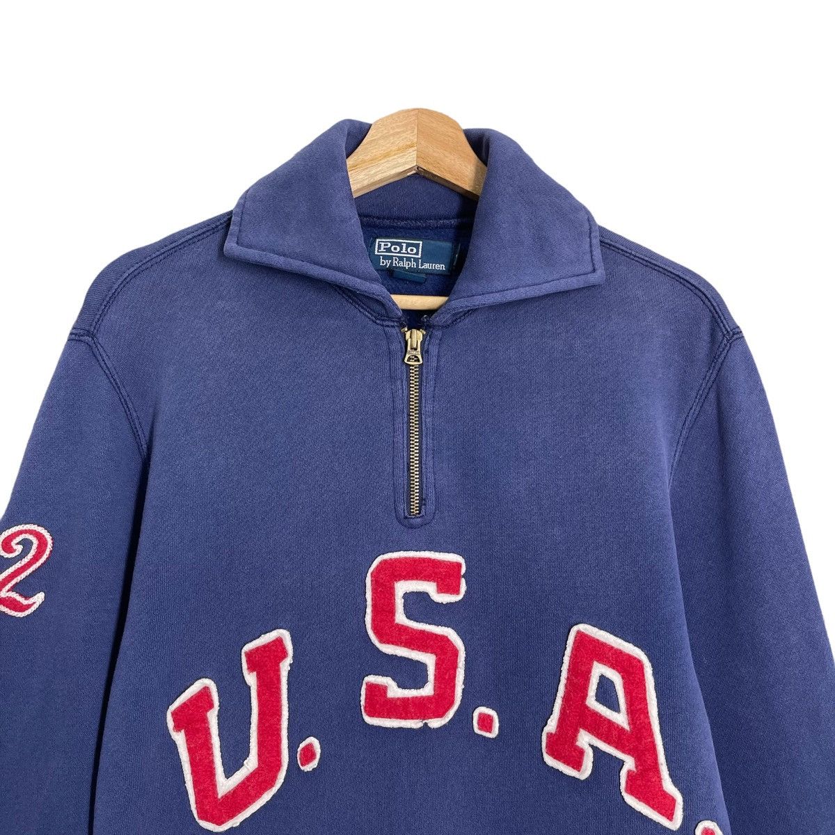 Polo Ralph Lauren 90s Polo Ralph Lauren USA Logo Halfzip Sweatshirt Size S Size US S / EU 44-46 / 1 - 4 Thumbnail