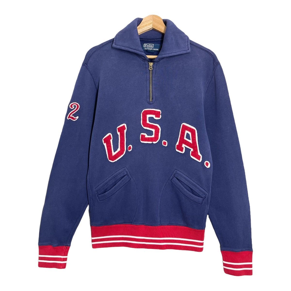 Polo Ralph Lauren 90s Polo Ralph Lauren USA Logo Halfzip Sweatshirt Size S Size US S / EU 44-46 / 1 - 3 Thumbnail