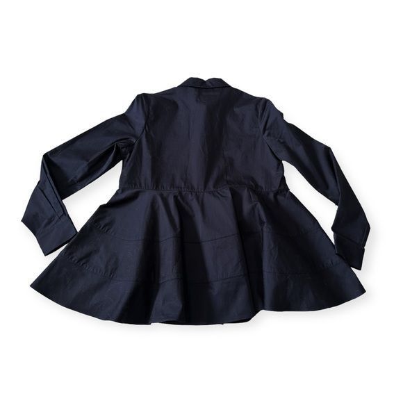 CO NWT CO Navy Blue Tiered Button Down Cotton Shirt, Size M Size M / US 6-8 / IT 42-44 - 8 Thumbnail