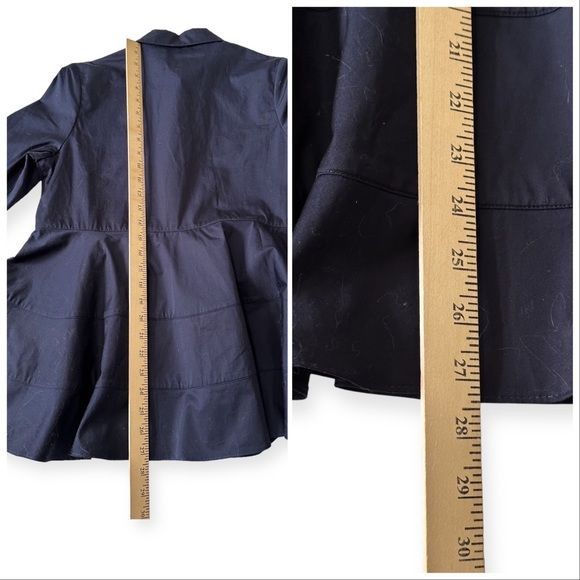 CO NWT CO Navy Blue Tiered Button Down Cotton Shirt, Size M Size M / US 6-8 / IT 42-44 - 13 Thumbnail