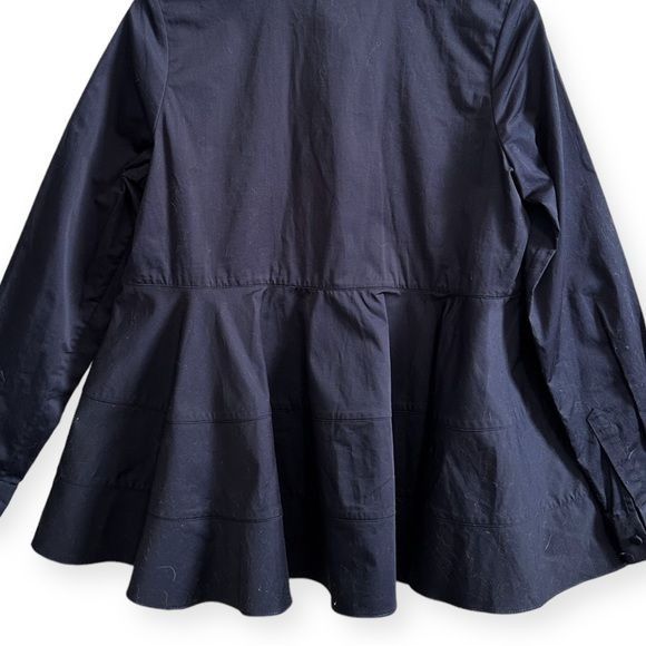 CO NWT CO Navy Blue Tiered Button Down Cotton Shirt, Size M Size M / US 6-8 / IT 42-44 - 6 Thumbnail