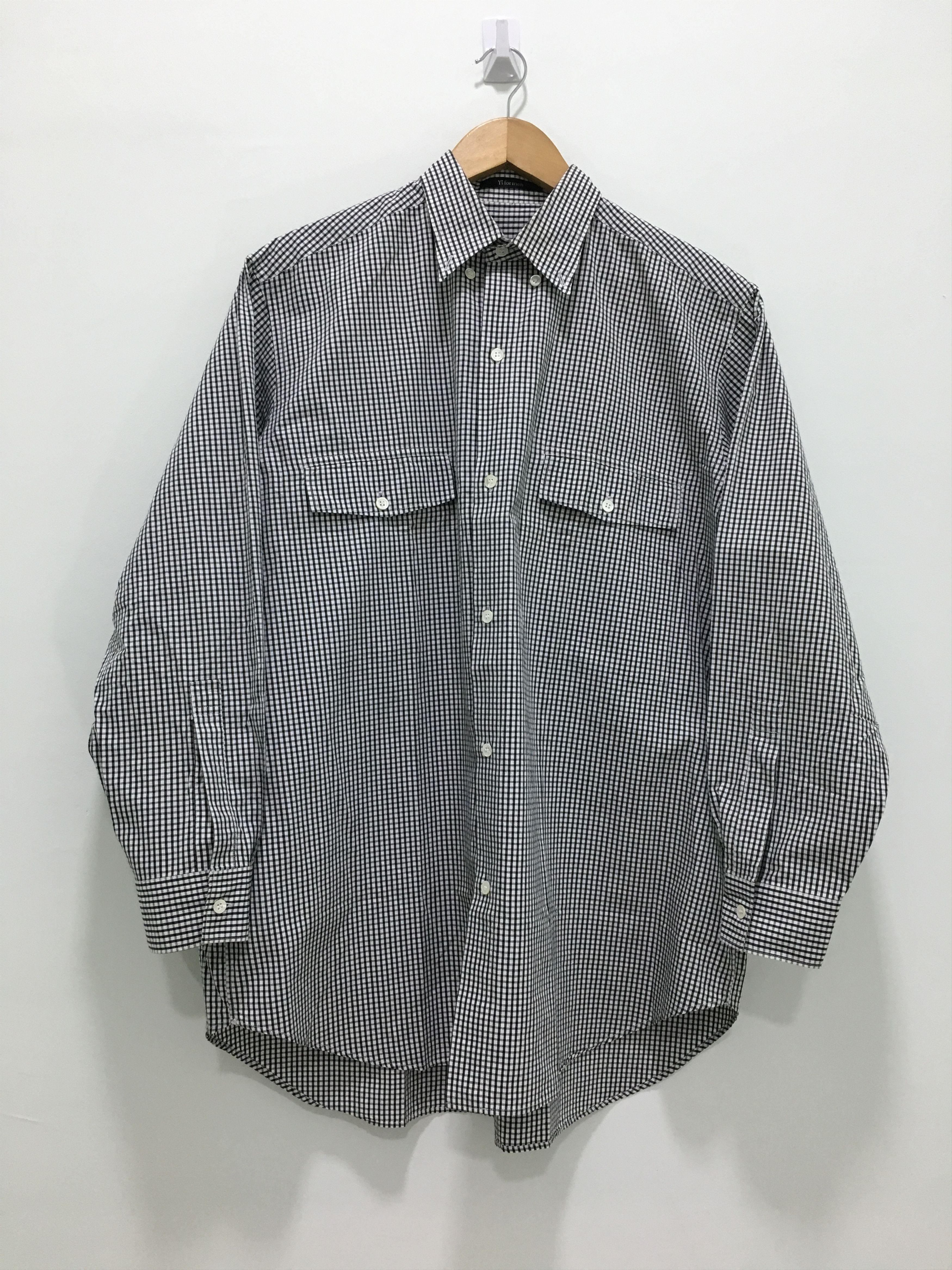 Yohji Yamamoto Y’s For Men Oversize Checked Cotton Shirt Size US L / EU 52-54 / 3 - 3 Thumbnail