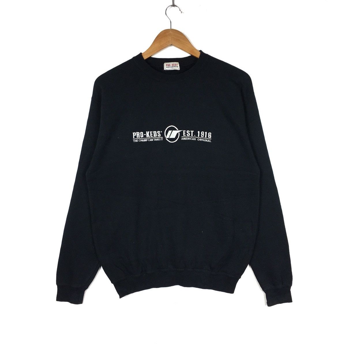 image of Pro Keds x Vintage Pro-Keds Sweatshirt | Embroidery Spell Out | in Black, Men's (Size Medium)