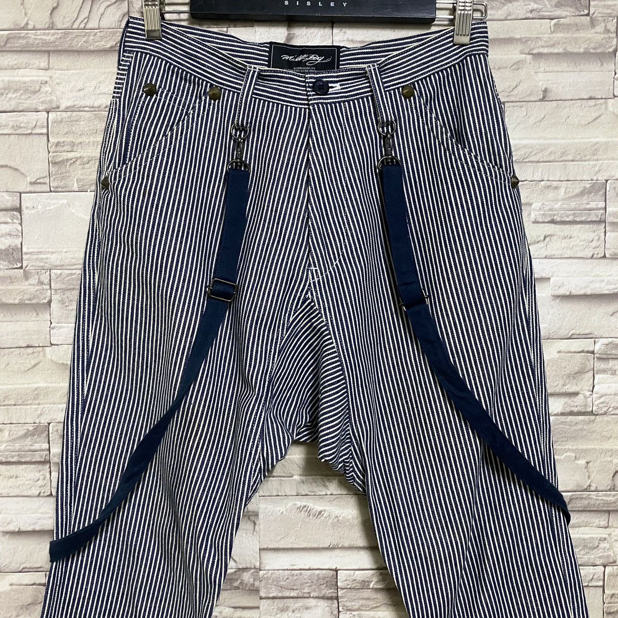 Beauty Beast MILKBOY Hickory Pinstriped Suspender Pants Size US 30 / EU 46 - 4 Thumbnail