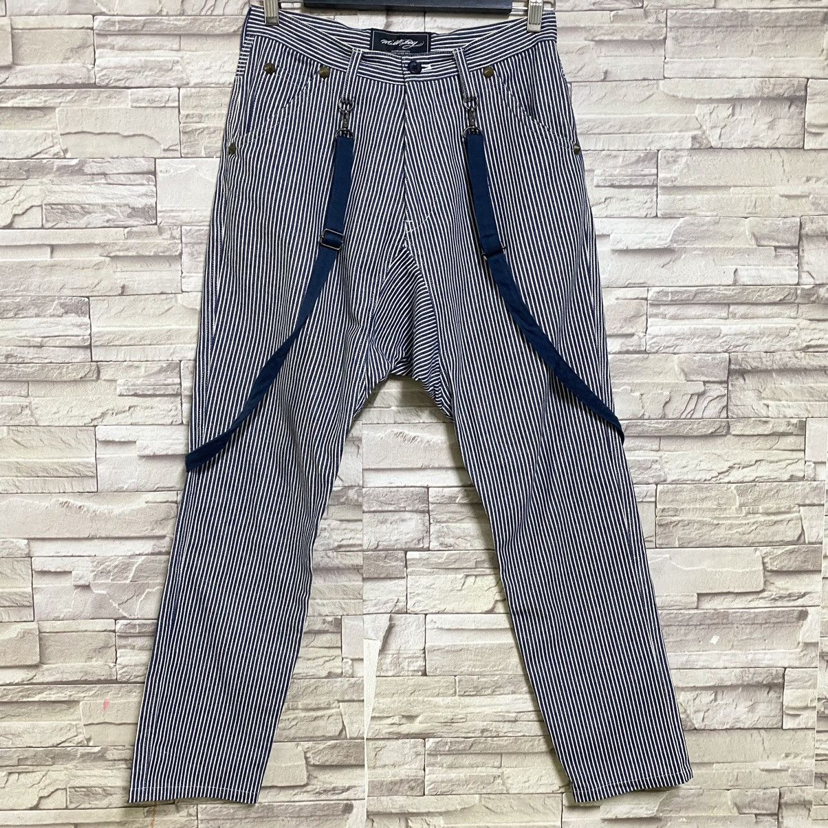 Beauty Beast MILKBOY Hickory Pinstriped Suspender Pants Size US 30 / EU 46 - 3 Thumbnail