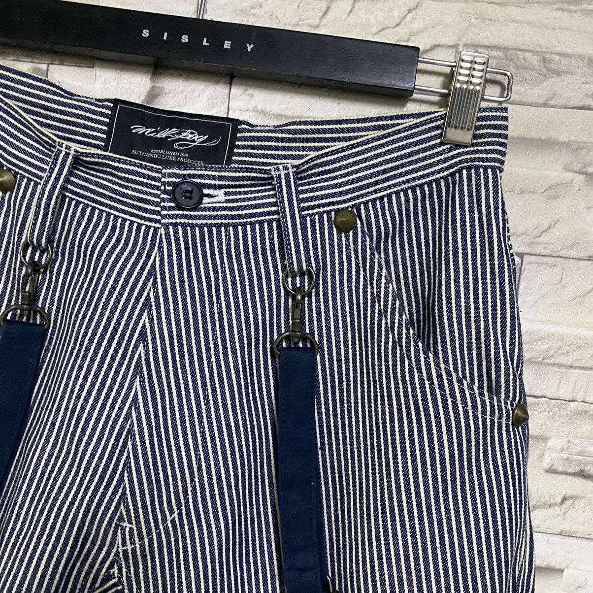 Beauty Beast MILKBOY Hickory Pinstriped Suspender Pants Size US 30 / EU 46 - 7 Thumbnail