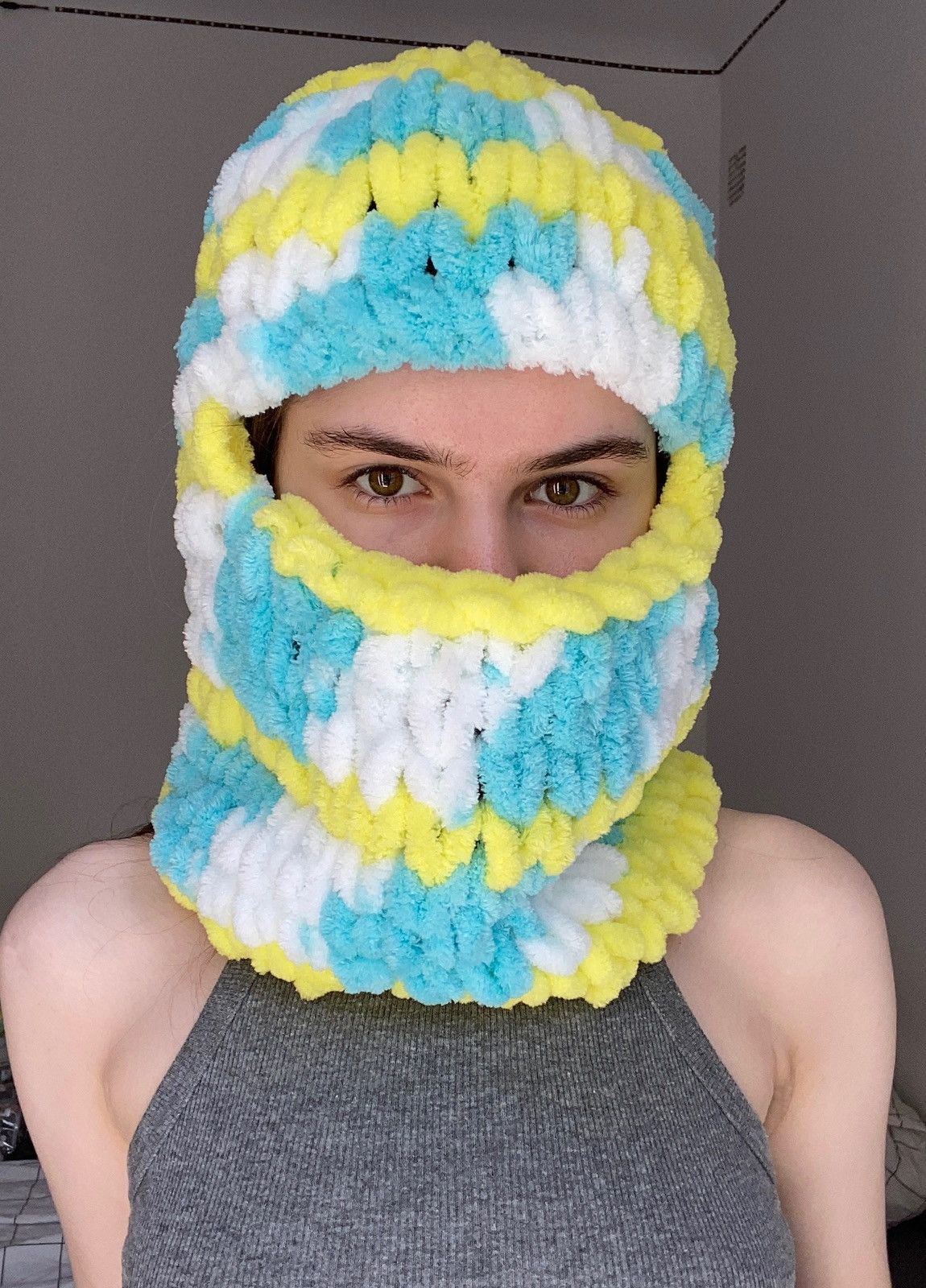 Handmade × Japanese Brand Handmade Knitted Balaclava Ski Mask Bunny Style Tiktok Size ONE SIZE - 1 Thumbnail
