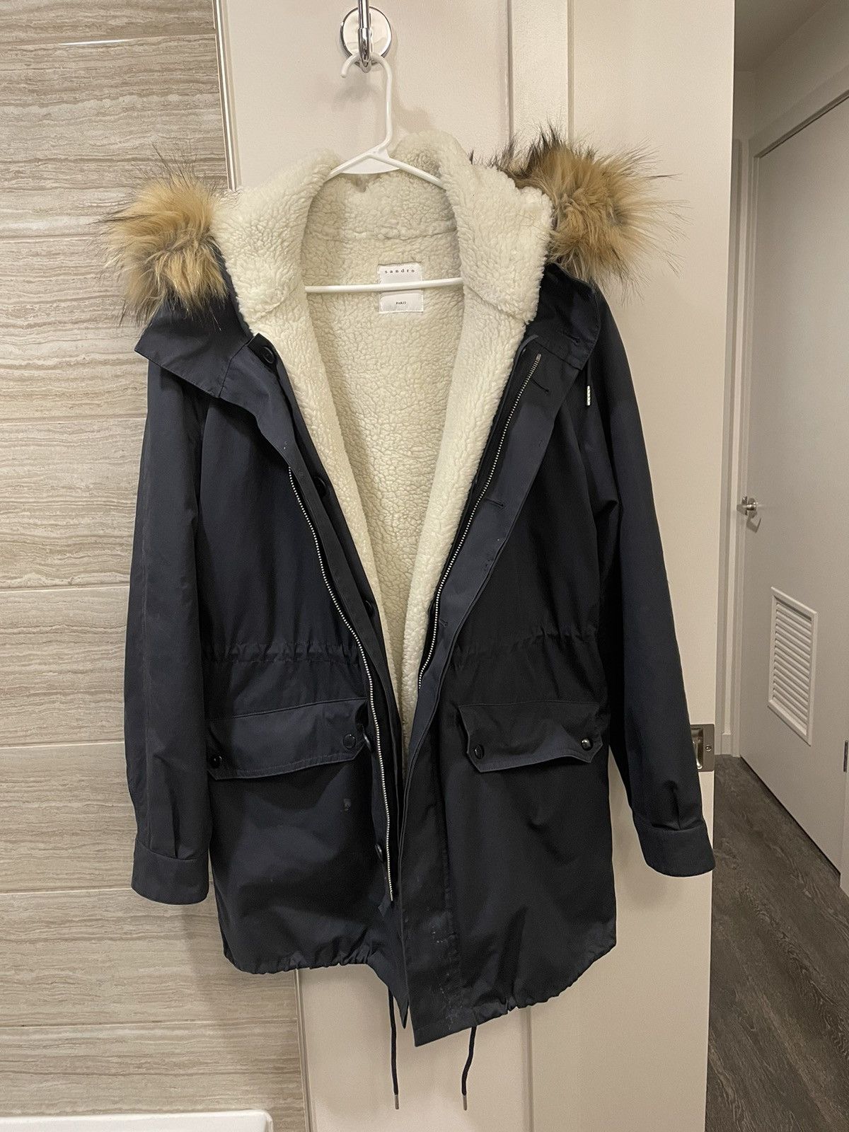 Sandro Sandro Navy Blue Heavy Coat Size US M / EU 48-50 / 2 - 3 Thumbnail