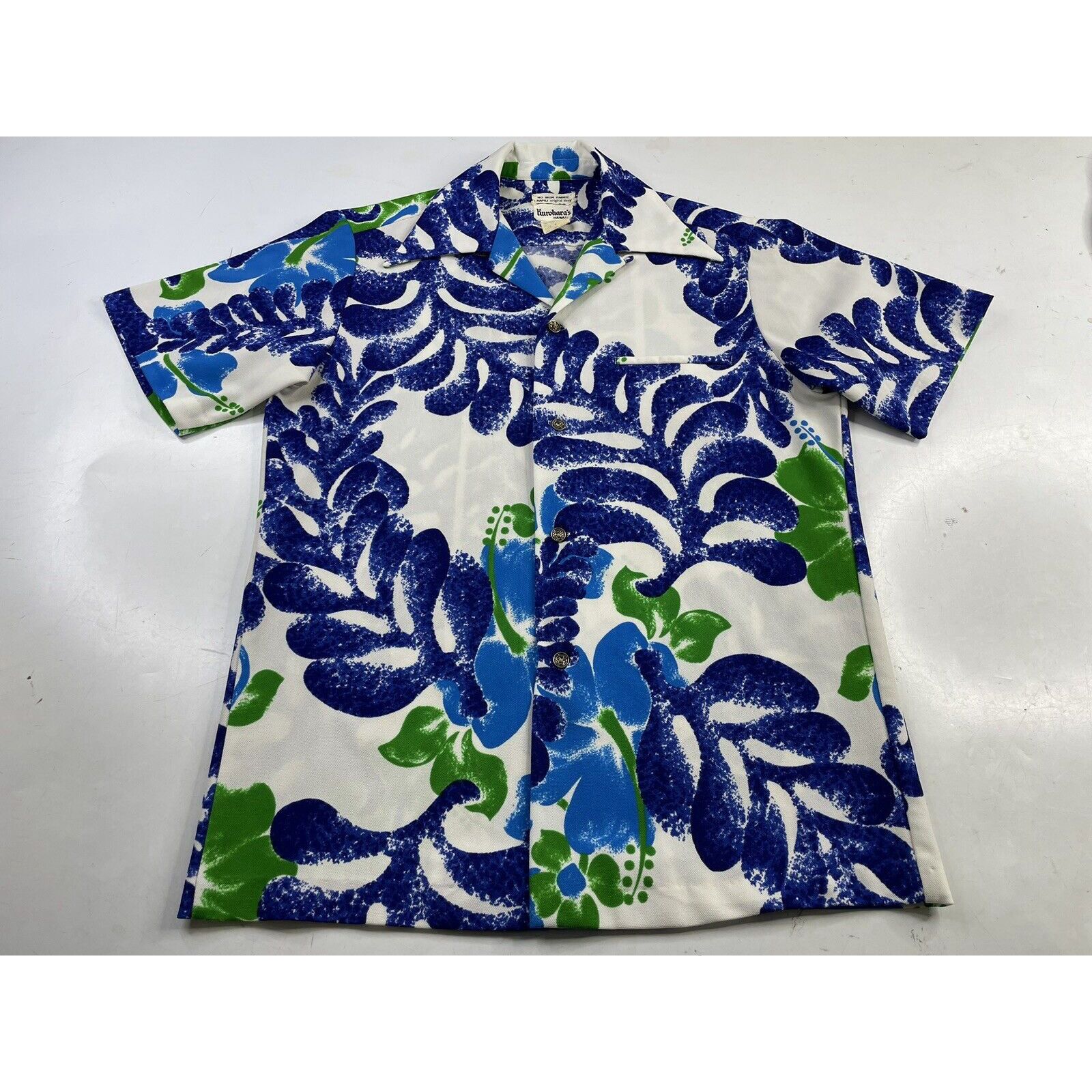 Alohas Vintage 70's Kurohara's Hawaiian Big Collar Floral Aloha