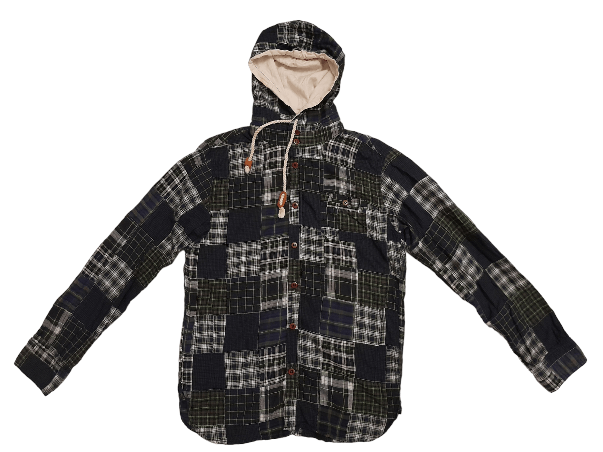 Eternal ETERNAL Japan Patchwork Shirt Hoodie (E772) Size US M / EU 48-50 / 2 - 1 Thumbnail