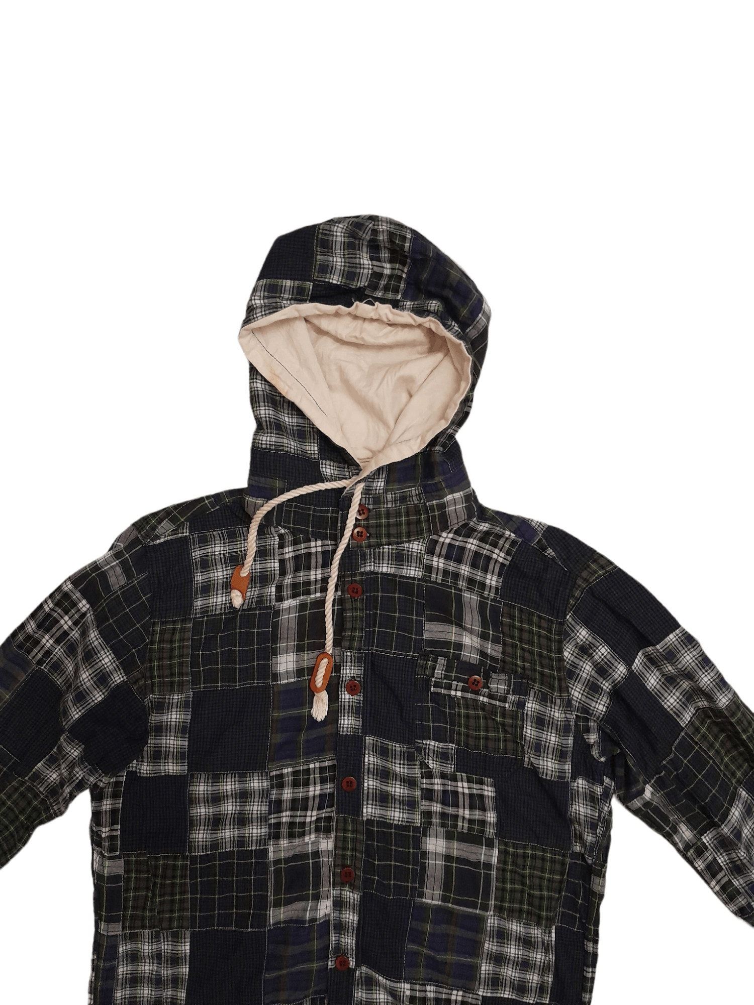 Eternal ETERNAL Japan Patchwork Shirt Hoodie (E772) Size US M / EU 48-50 / 2 - 2 Thumbnail