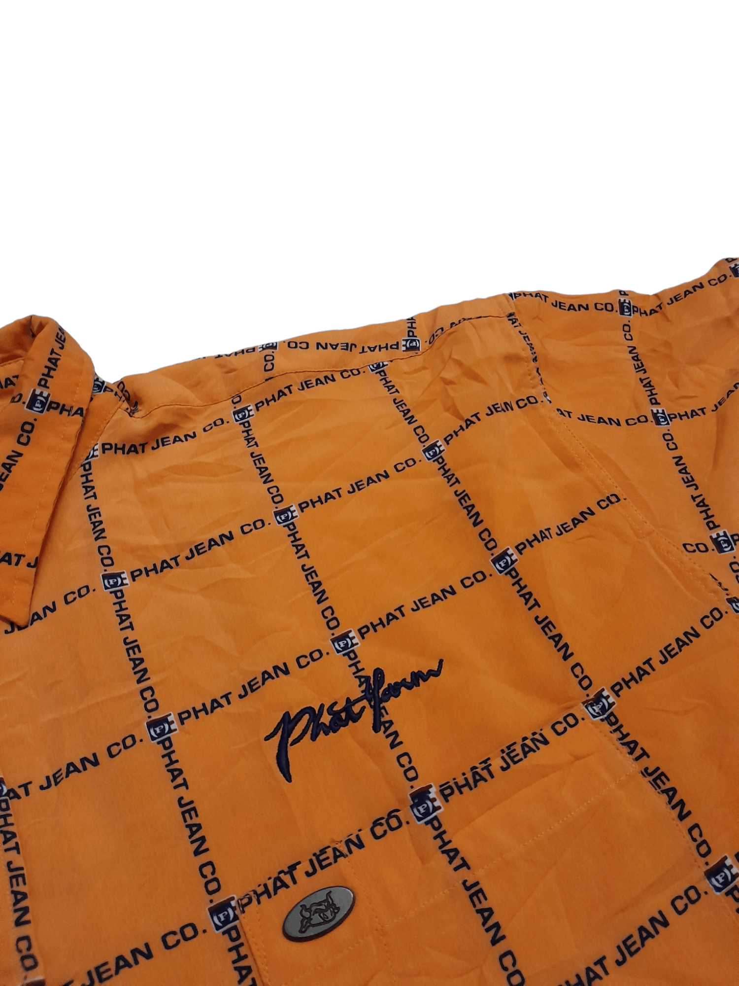 Phat Farm Phat Farm Allover Logo Oversized Shirt Button (E775) Size US XXL / EU 58 / 5 - 4 Thumbnail