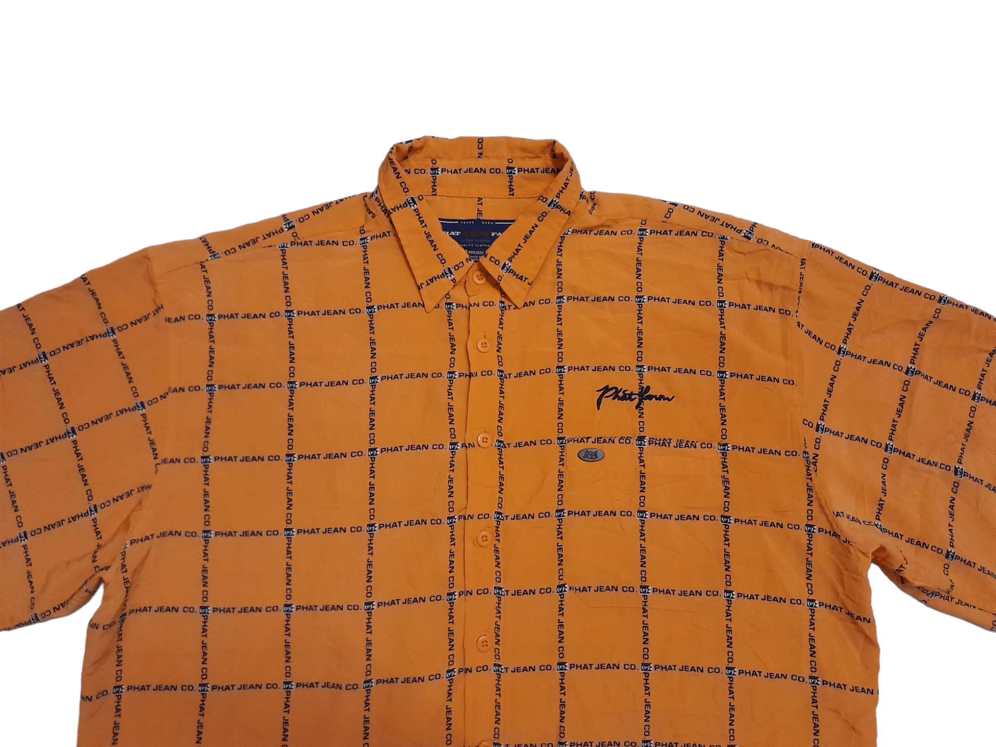 Phat Farm Phat Farm Allover Logo Oversized Shirt Button (E775) Size US XXL / EU 58 / 5 - 3 Thumbnail