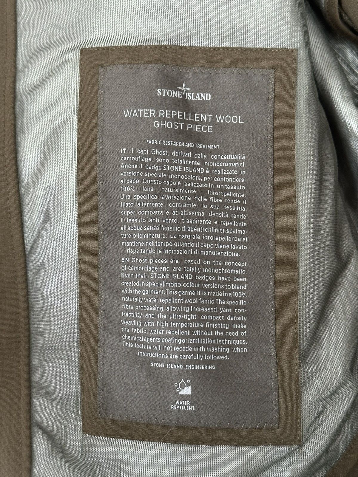 Stone Island Water Repellent Wool Ghost Piece Rain Jacket Size US XL / EU 56 / 4 - 9 Thumbnail