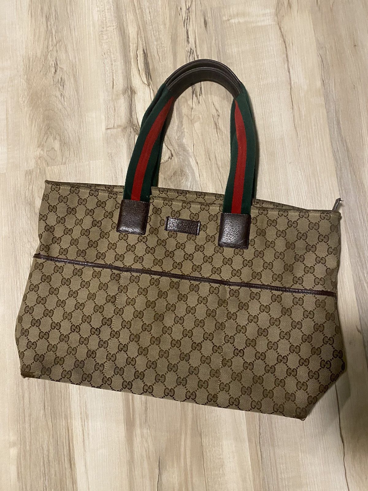 Gucci Gucci GG Canvas Web Diaper Tote Vintage Monogram Bag Size ONE SIZE - 1 Thumbnail