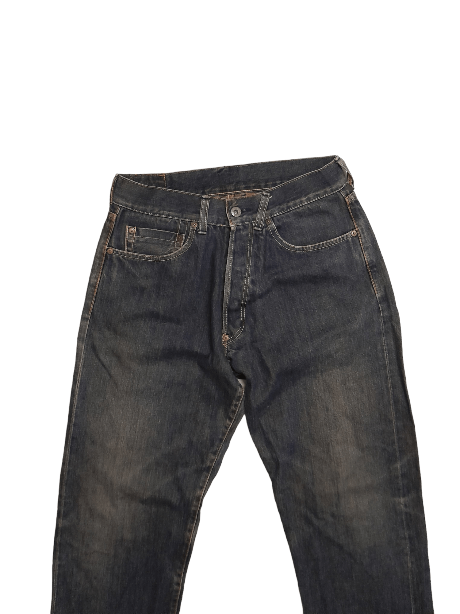 Designer × Japanese Brand Bon Marlen Designer Japan Selvedge Rusty Denim (E768) Size US 26 / EU 42 - 6 Thumbnail