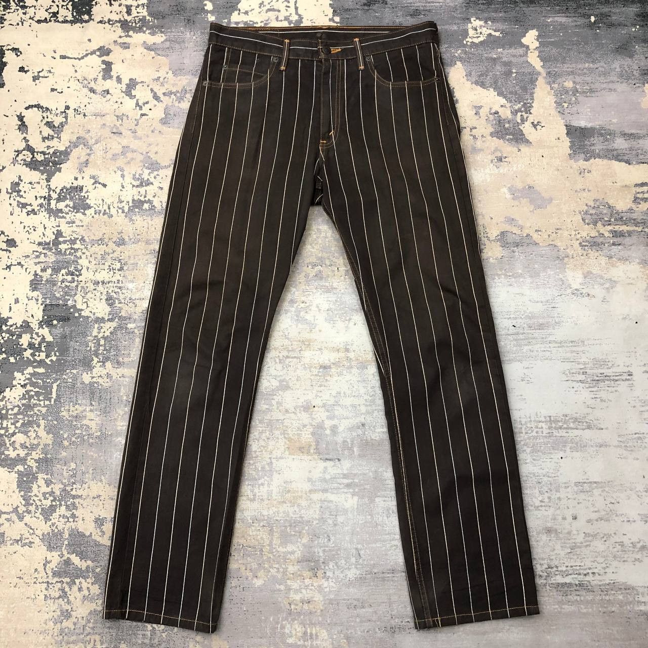 Levi's P448 VTG LEVI'S STRIPPED SKINNY JEANS Size US 33 - 2 Thumbnail