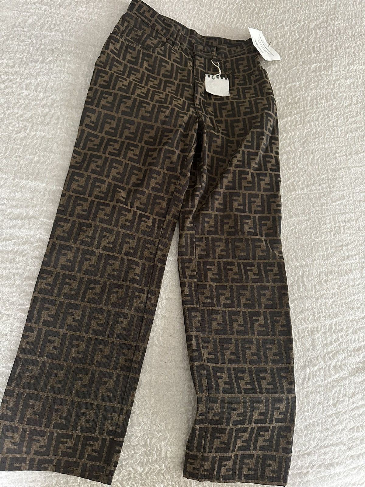 パンツ FENDI SS24 Fendi Trousers (FR6494 AWZVF1P2U) Fendi FENDI Women Straight Pants FR6494 AWZVF1P2U Brown
