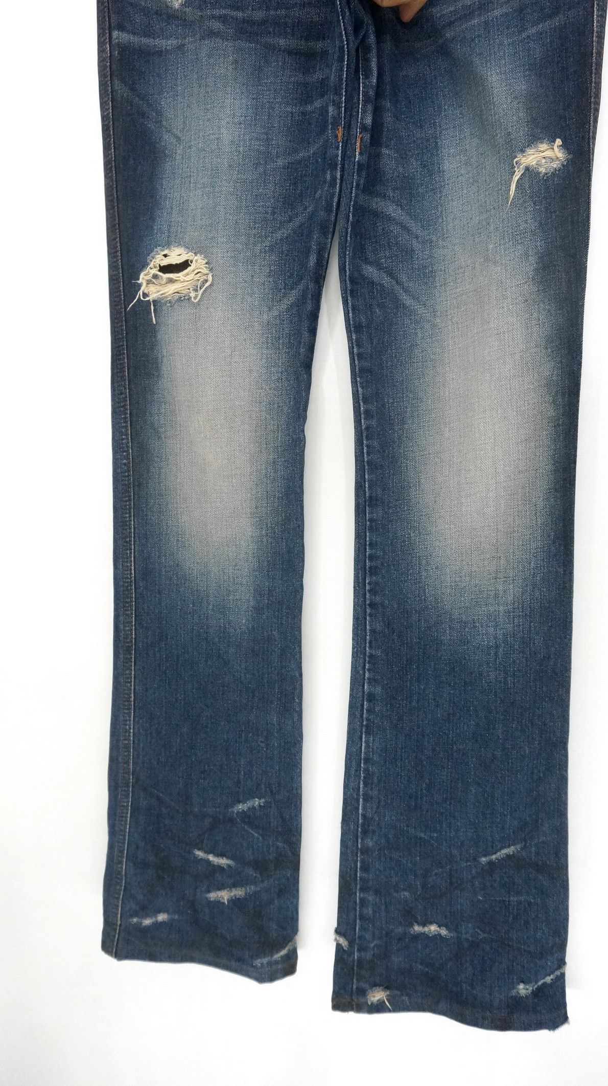 Obelisk Fire Rare! OBELISK Japan Lowrise Distressed Flared Jeans Size US 30 / EU 46 - 7 Thumbnail