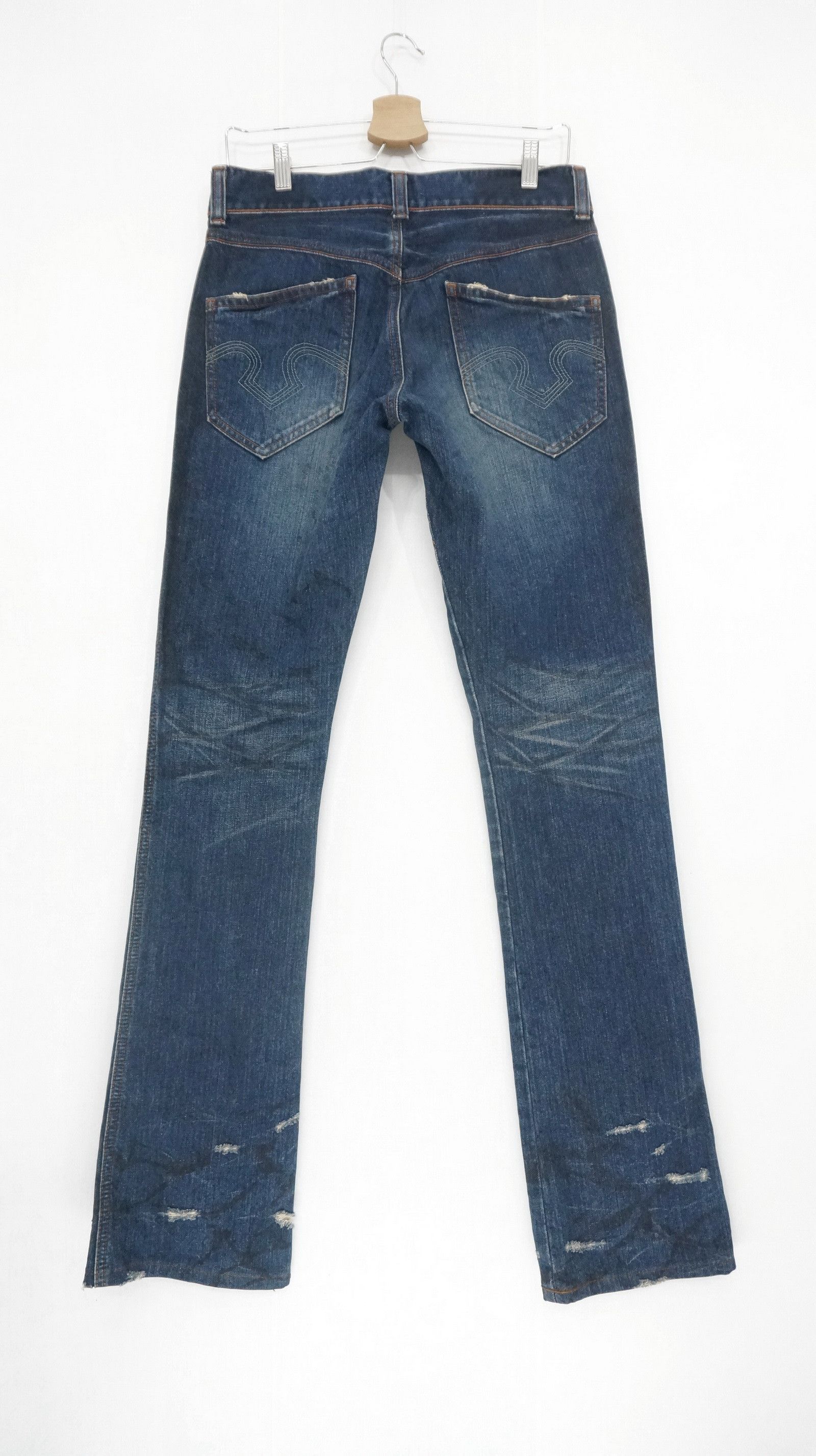 Obelisk Fire Rare! OBELISK Japan Lowrise Distressed Flared Jeans Size US 30 / EU 46 - 2 Thumbnail