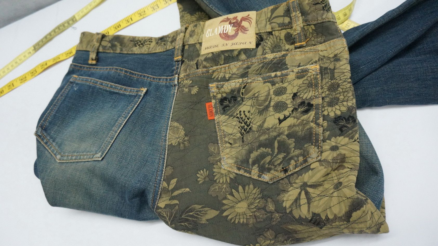 Japanese Brand Rare Vtg 🔥 Japan GLAMDY Shortrise Quilted Slim Worn Denim Size US 30 / EU 46 - 18 Thumbnail