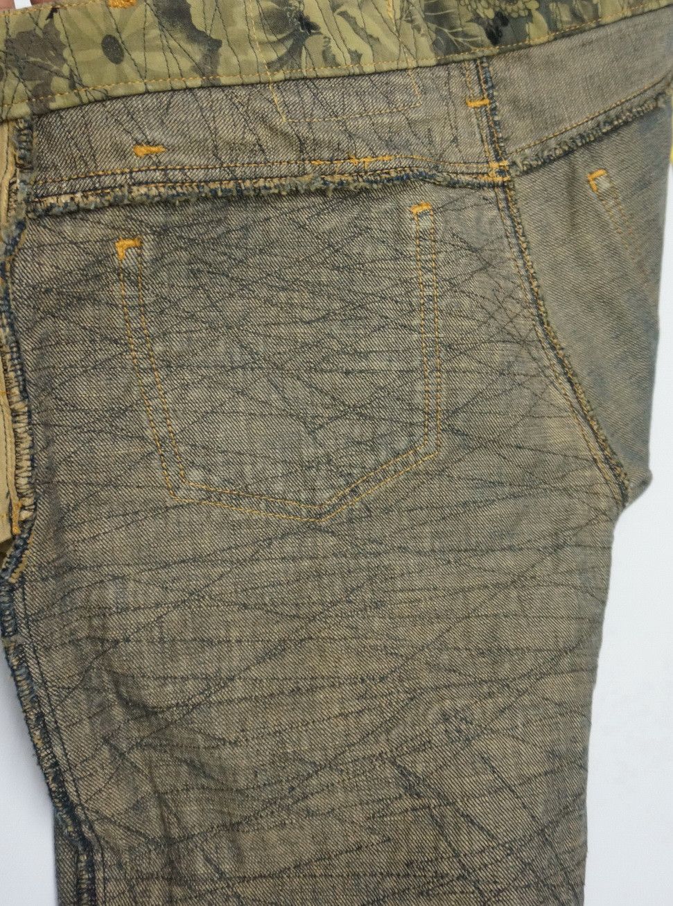 Japanese Brand Rare Vtg 🔥 Japan GLAMDY Shortrise Quilted Slim Worn Denim Size US 30 / EU 46 - 17 Thumbnail