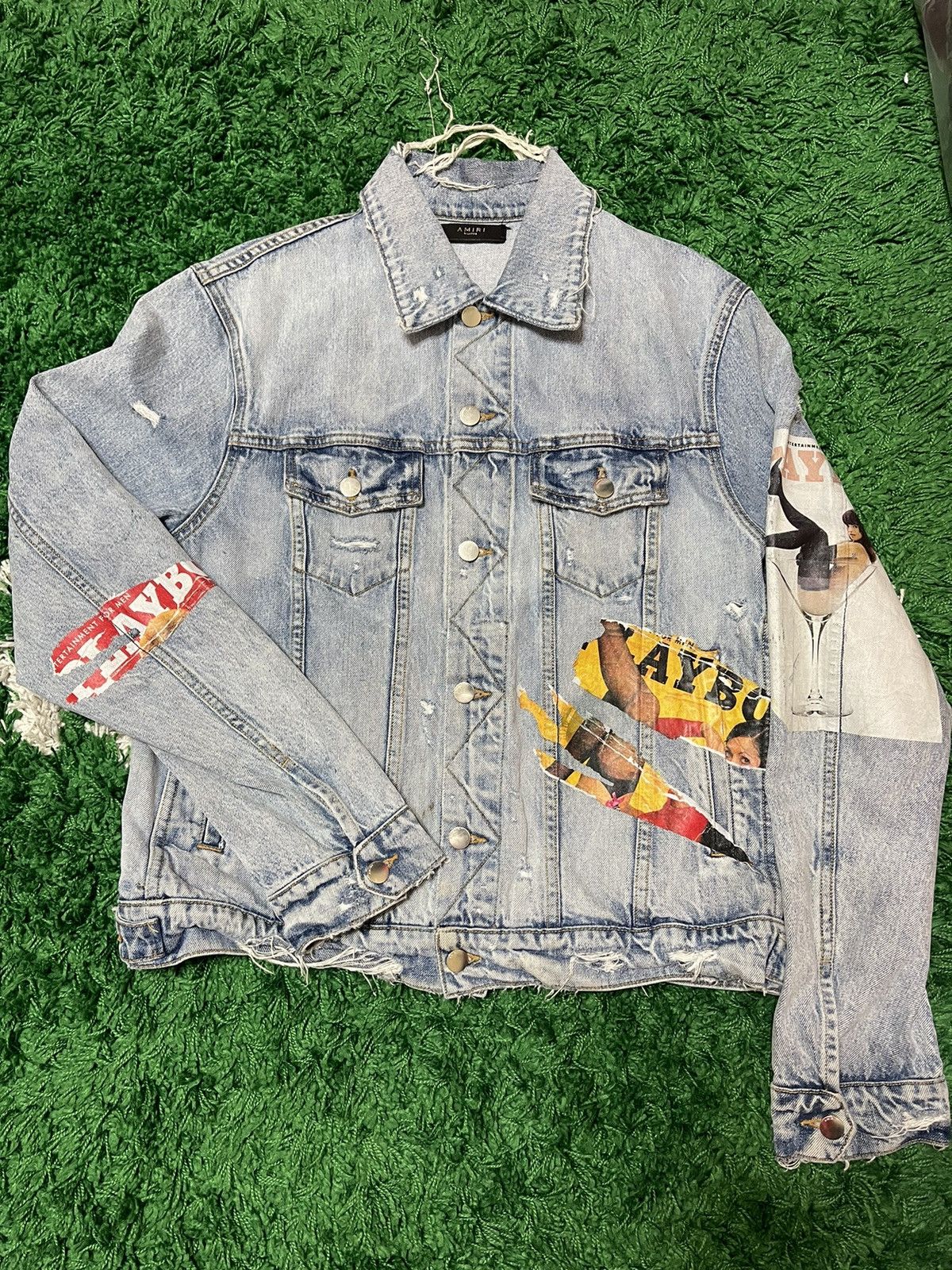 Amiri Amiri Playboy Magazine Denim Jacket | Grailed