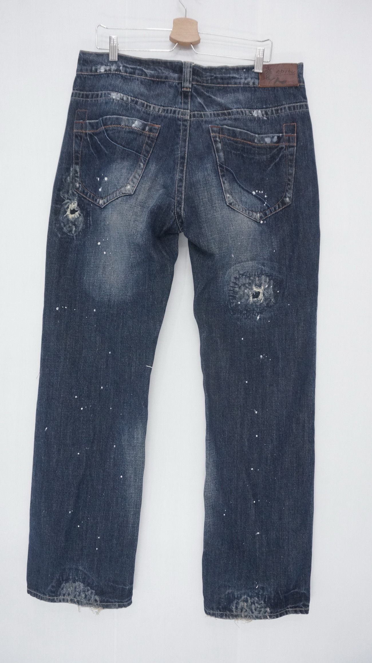 Japanese Brand 🇯🇵 OSAKA BIG TRAIN Distressed Painter Jeans Size US 36 / EU 52 - 10 Thumbnail